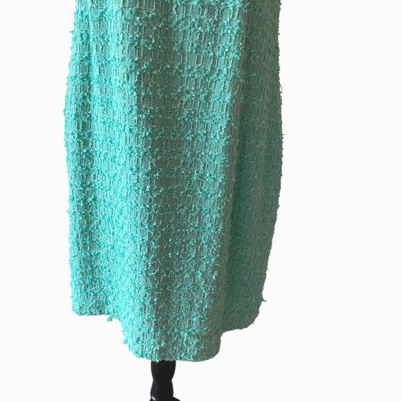 Kate Spade New York Sleeveless Tweed Textured Sheath Dress Size 12 Teal - Picture 3 of 16